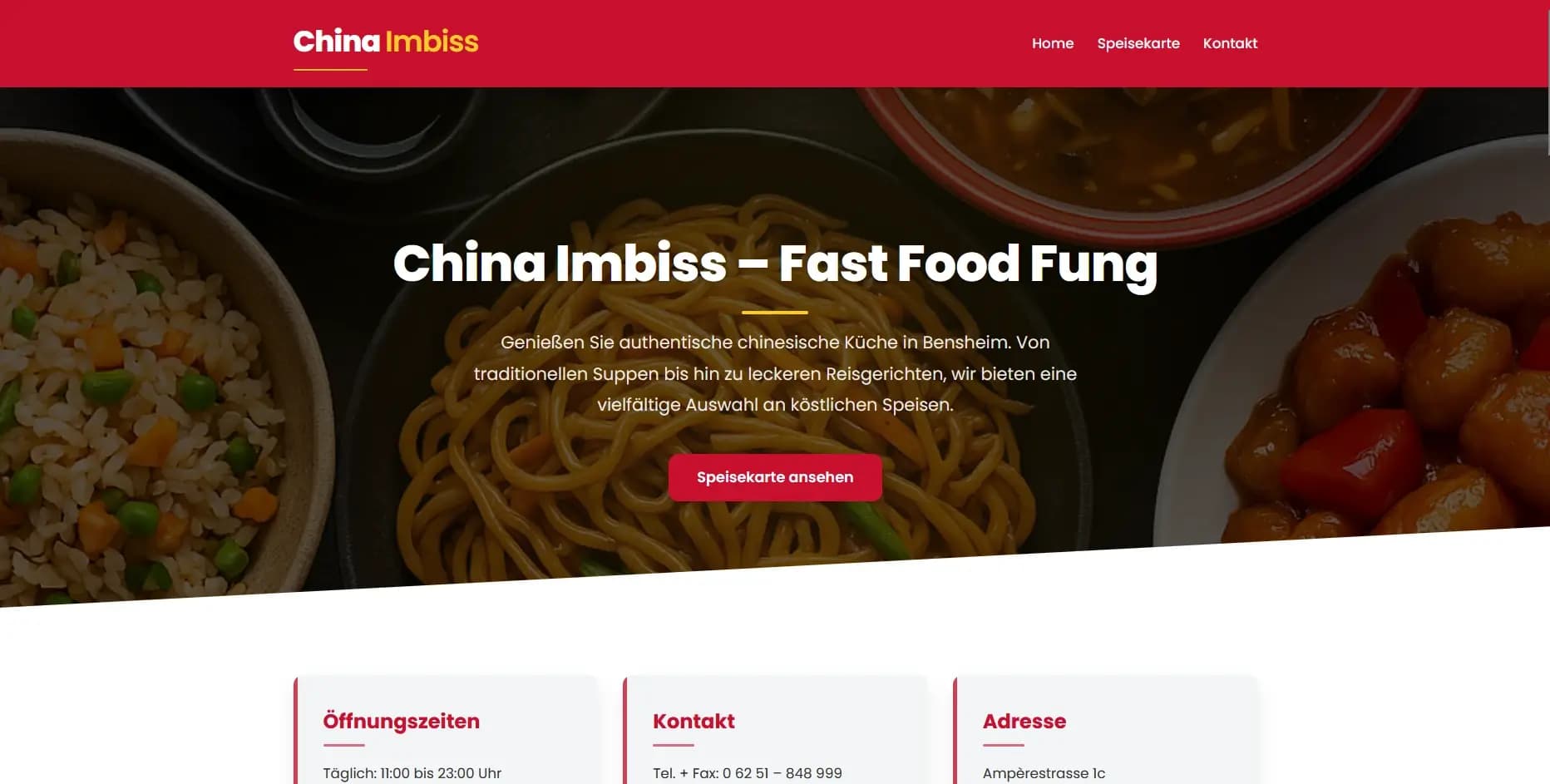 Fast Food Fung Restaurant Website - Webling Showcase Projekt
